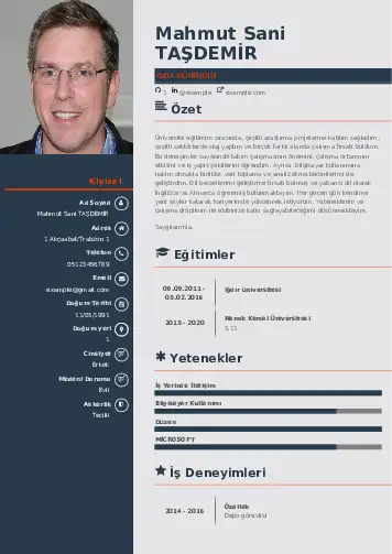 Gıda Mühendisi CV Örnekleri cv indir